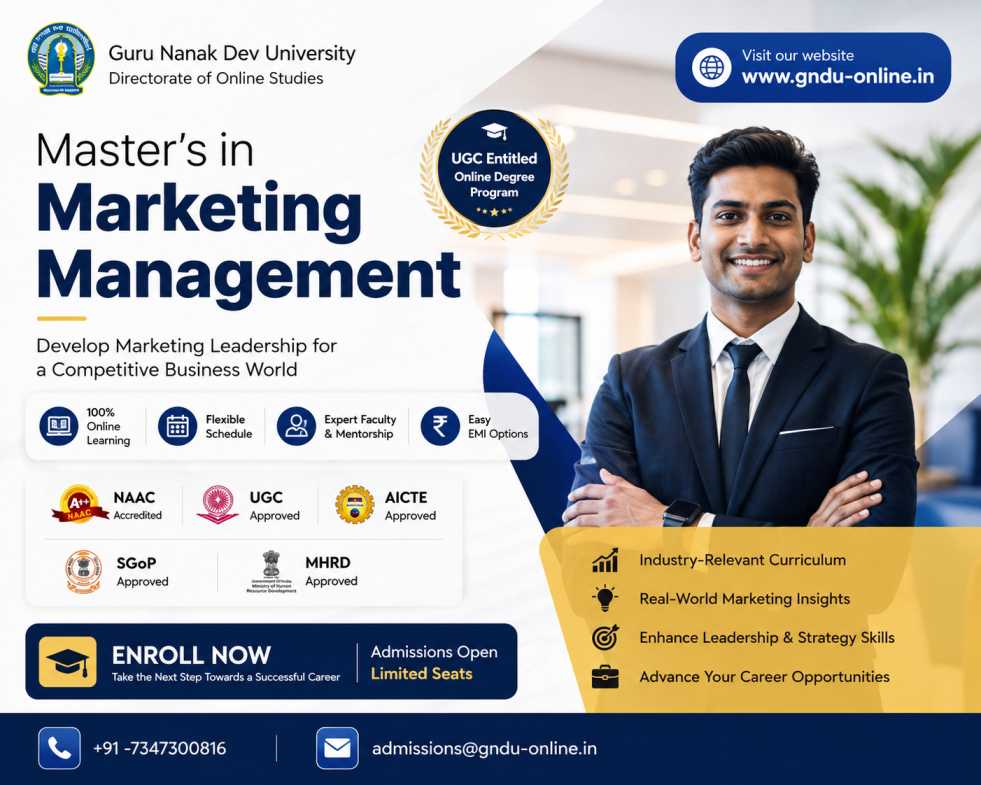  🎓 Online MBA in Marketing Management – Guru Nanak Dev University
