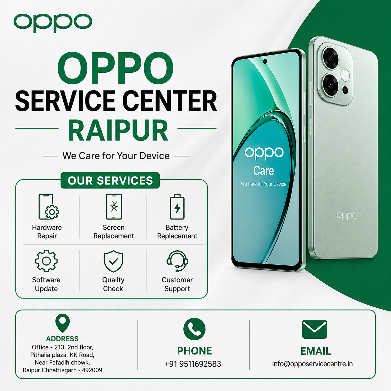  OPPO Service Center Raipur | Mobile Service & Support