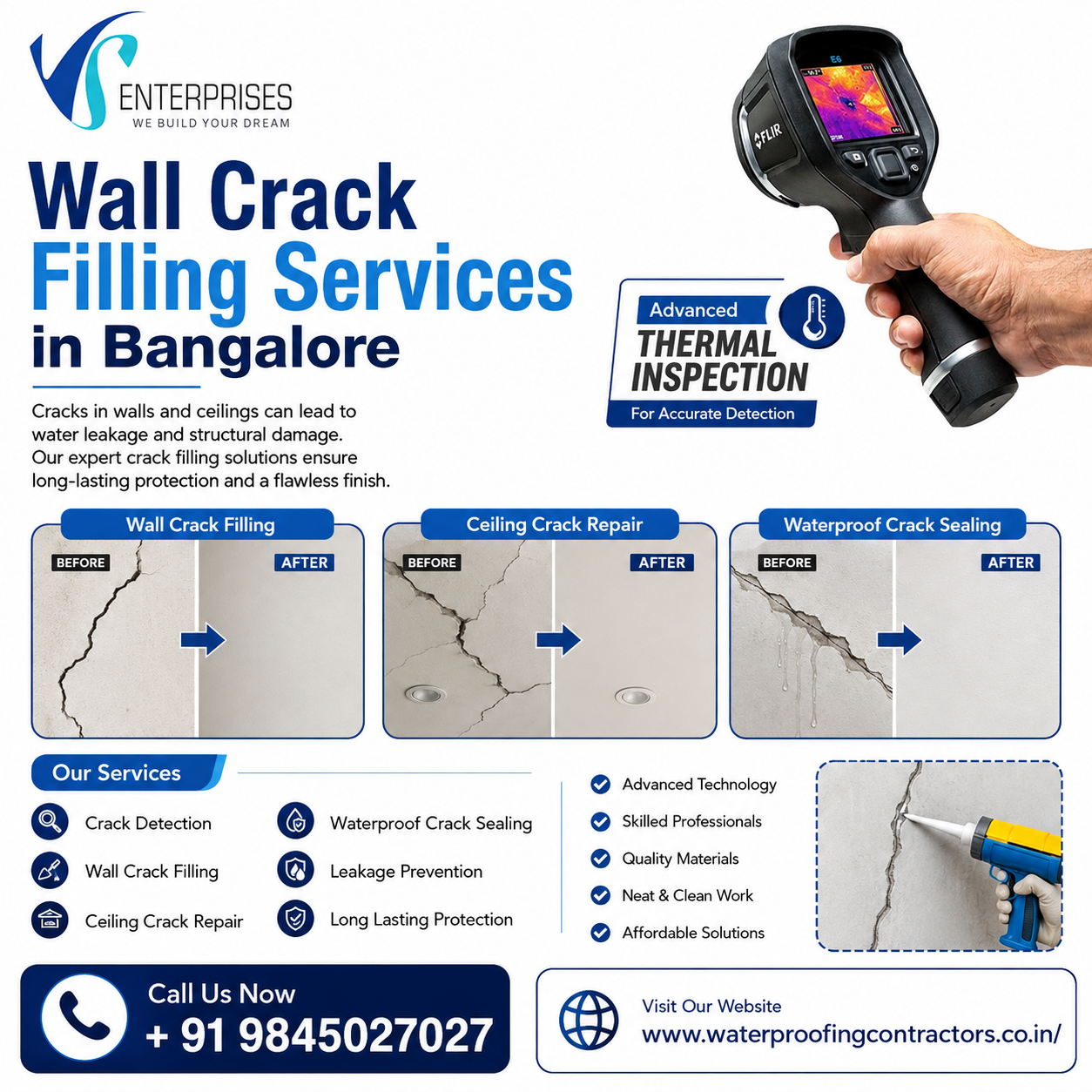  Wall Crack Filling Services in Bangalore