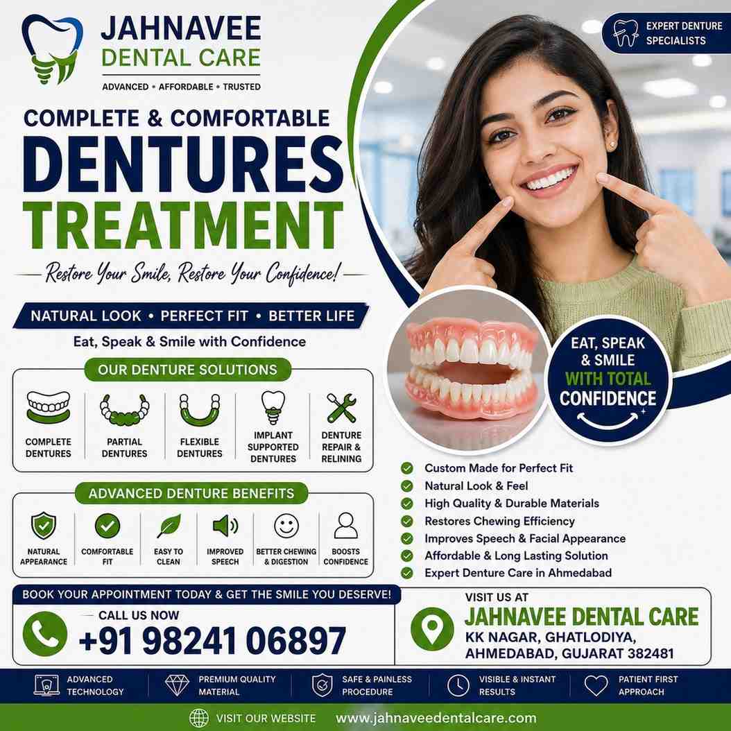  Dentures treatment in Ahmadabad | Jahnavee Dental Care
