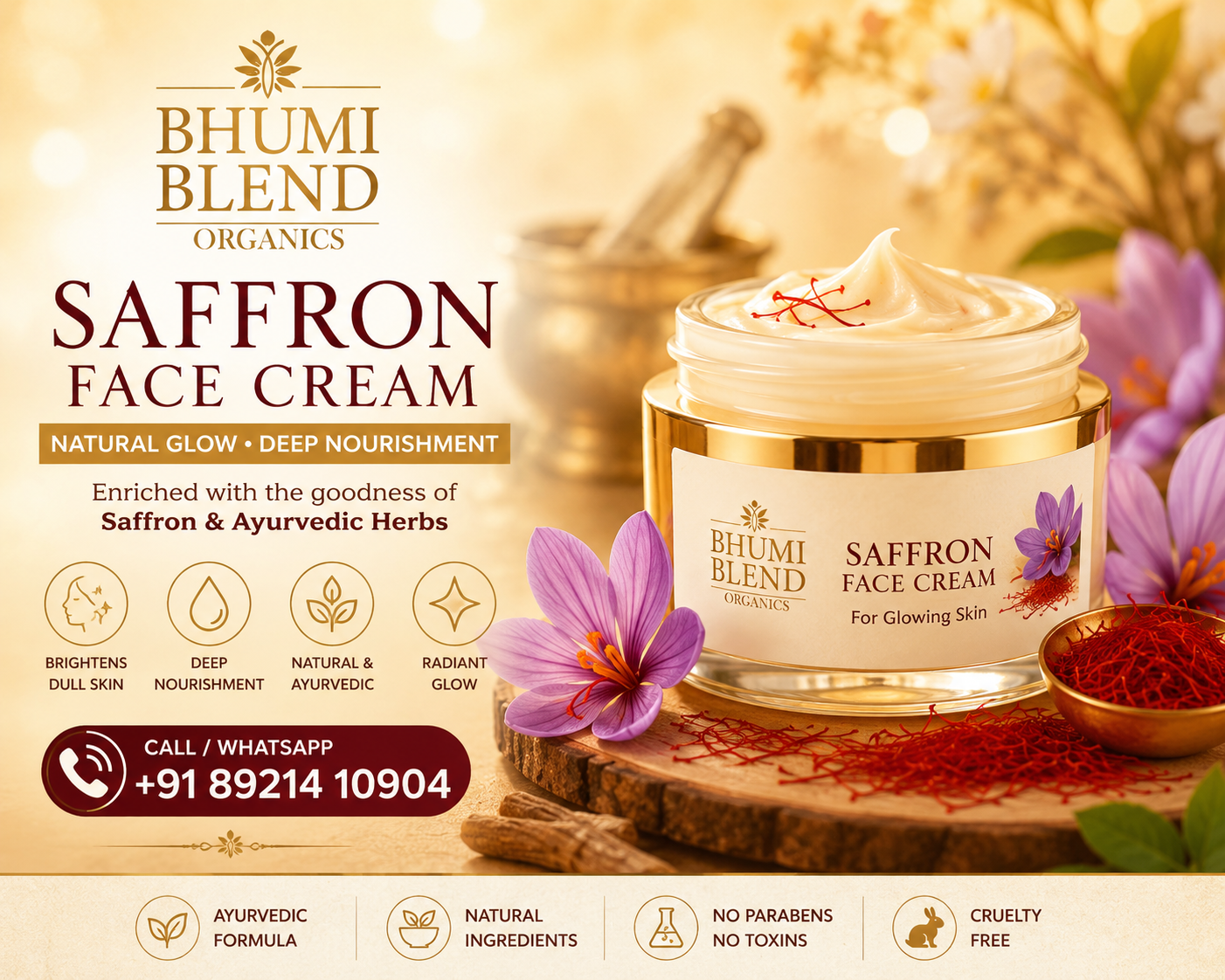  Glow Naturally with Bhumi Blend Saffron Face Cream