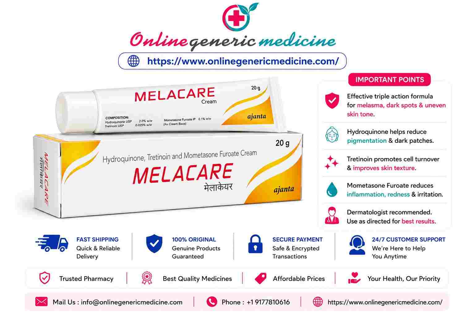  Melacare Cream 20gm: Everything You Need to Know | Online Generic Medicine
