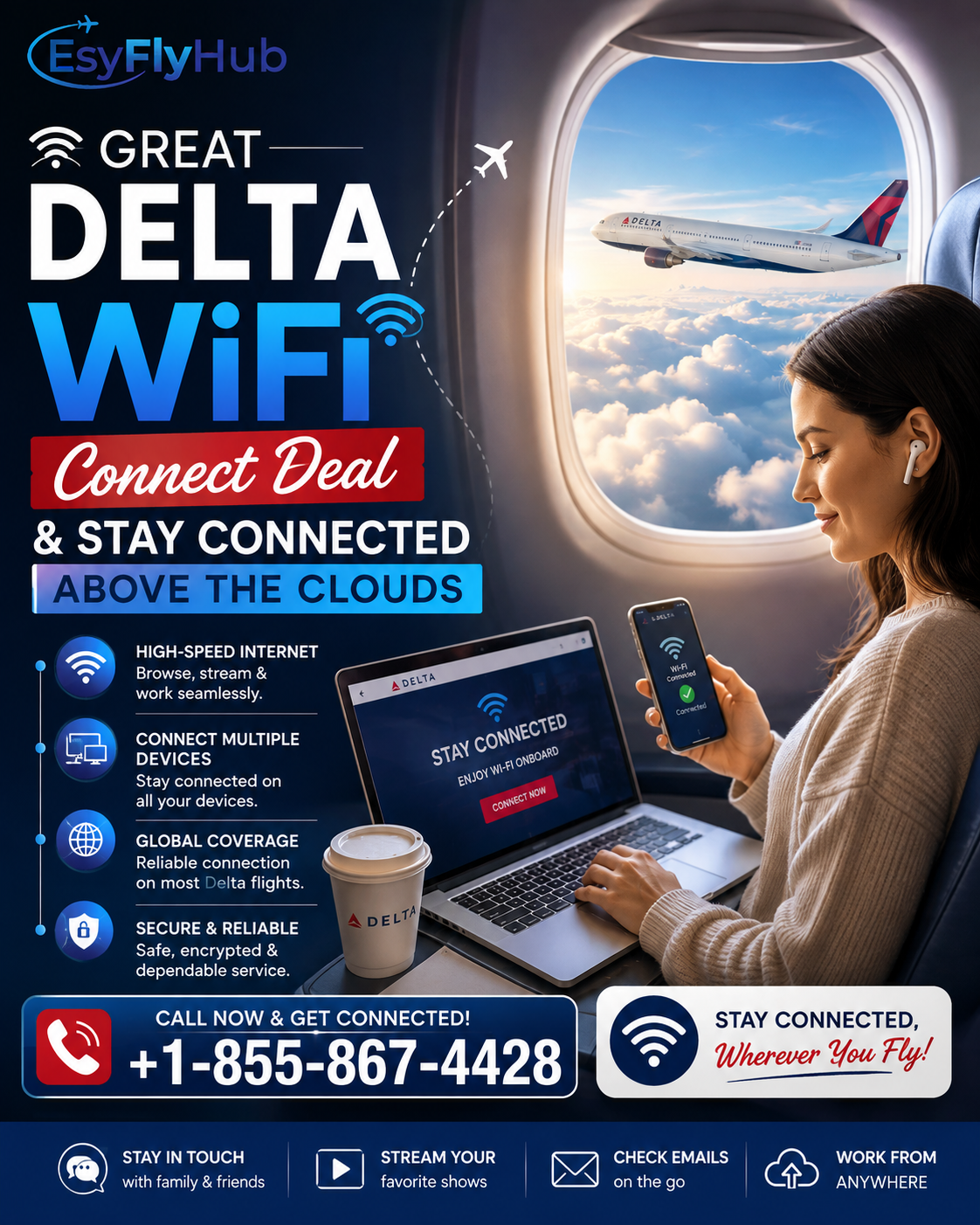  Great Delta WiFi Connect Deal & Stay Connected Above the Clouds
