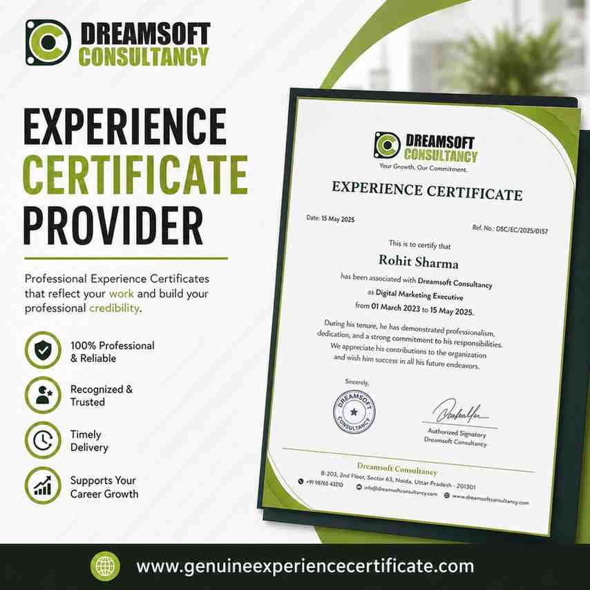  Experience Certificate Provider in Bangalore for Employment