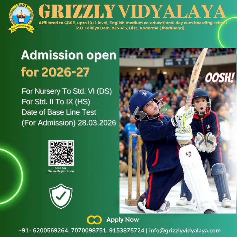  Grizzly Vidyalaya: A Trusted Boarding School in Jharkhand for Holistic Education