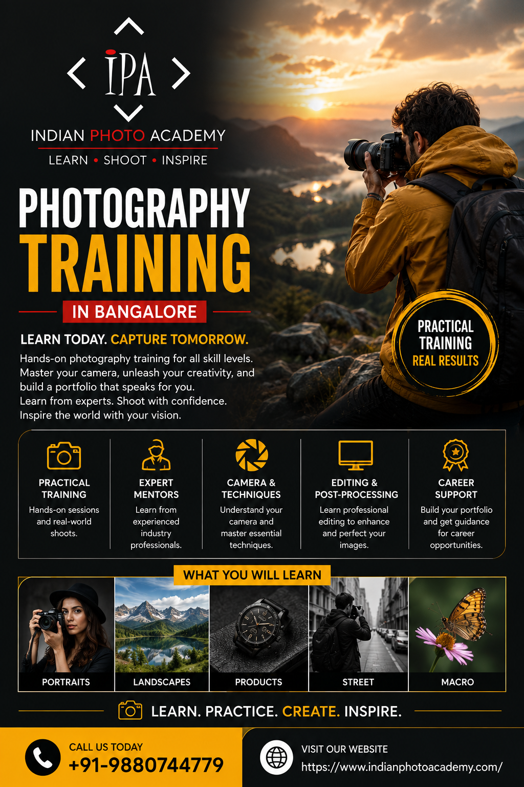  photography training in Bangalore indianphotoacademy