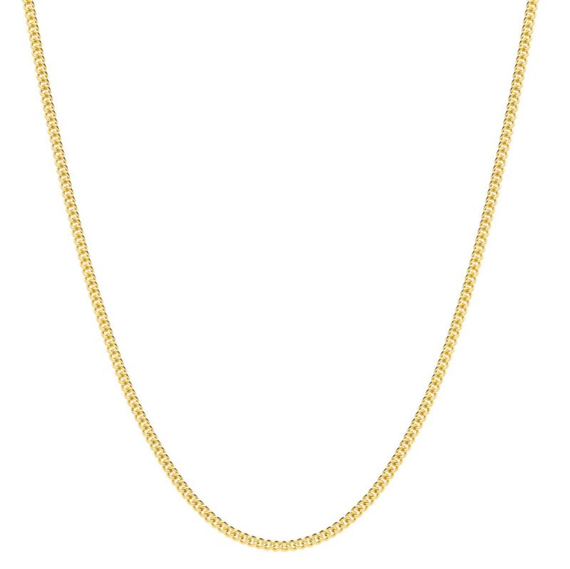  18ct Yellow Gold Solid Italian Made Fine Curb Chain - 1mm