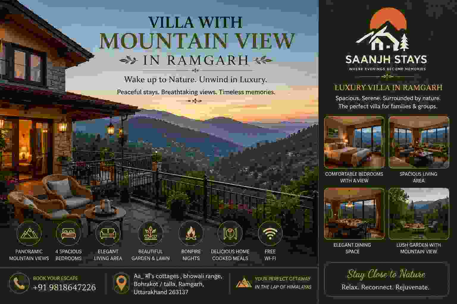  Villa with Mountain View in Ramgarh