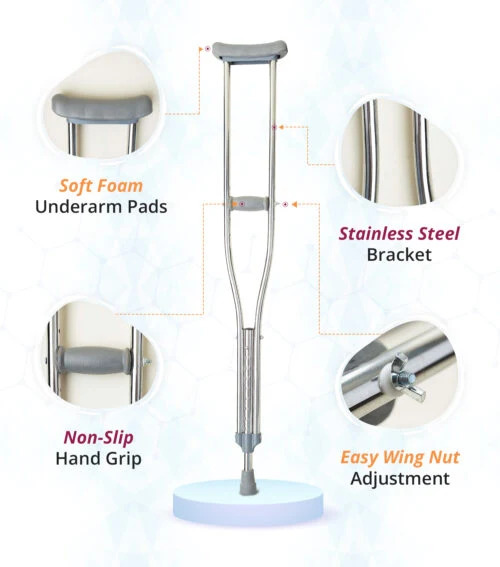  Underarm Walking Crutches – Adjustable Aluminum Mobility Aid | Snug360