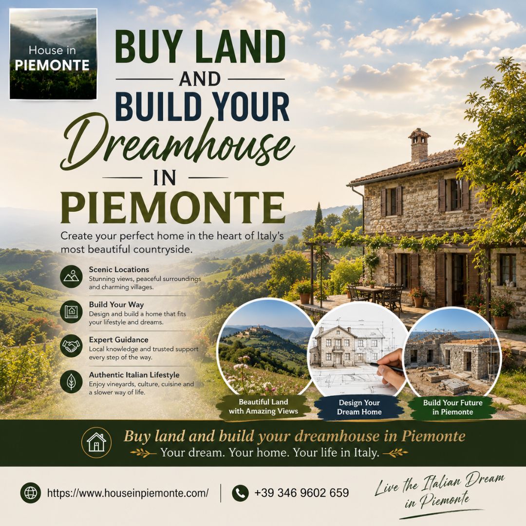  Buy land and build your dreamhouse in Piemonte