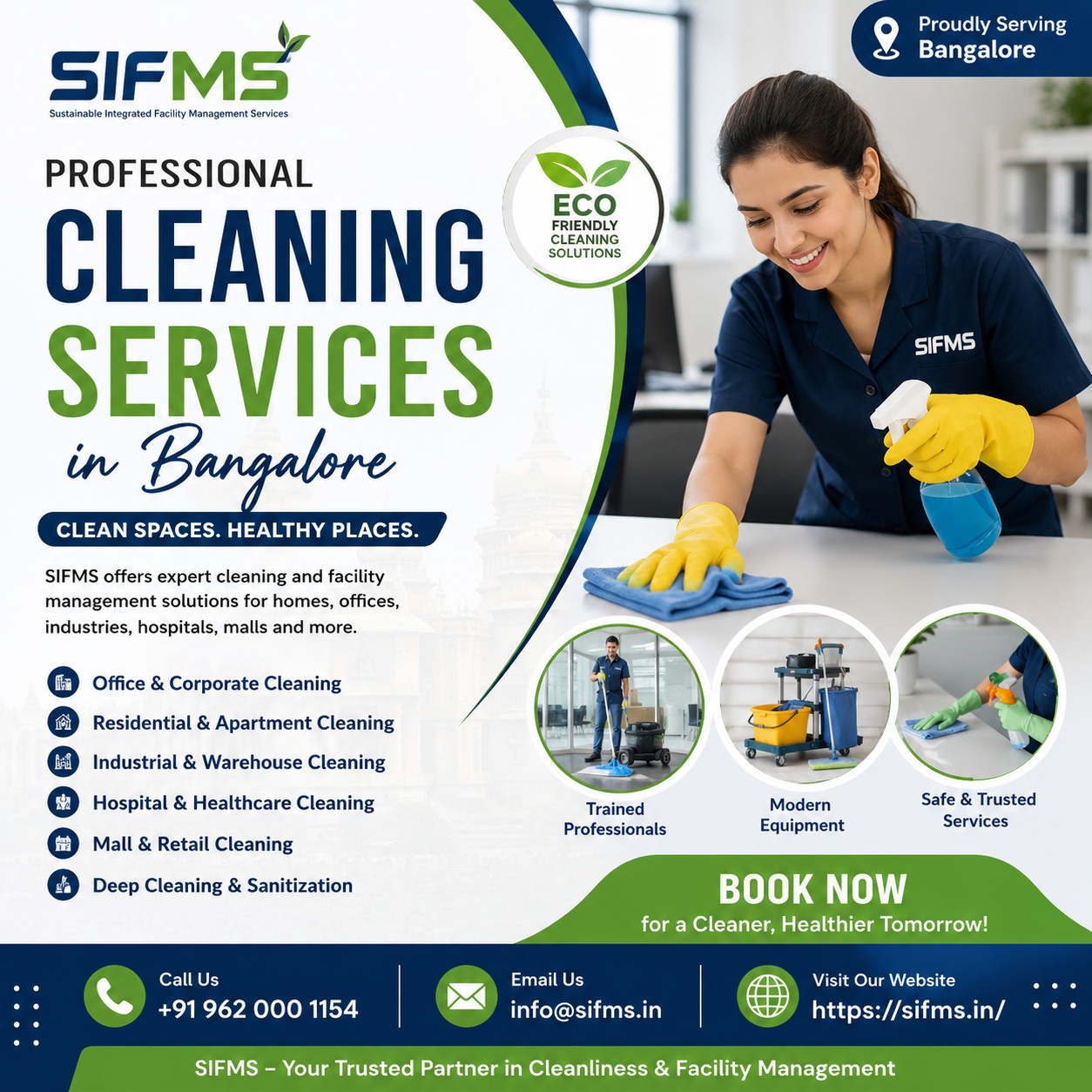  Commercial Cleaning Service Bangalore | Industrial & Office Cleaning | SIFMS