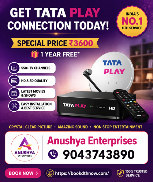  Tata Play New Connection in Tindivanam | Villupuram – Book Now