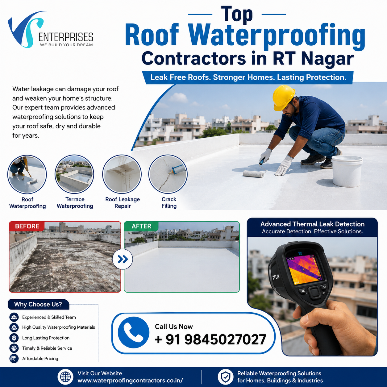  Top Roof Waterproofing Contractors in RT Nagar