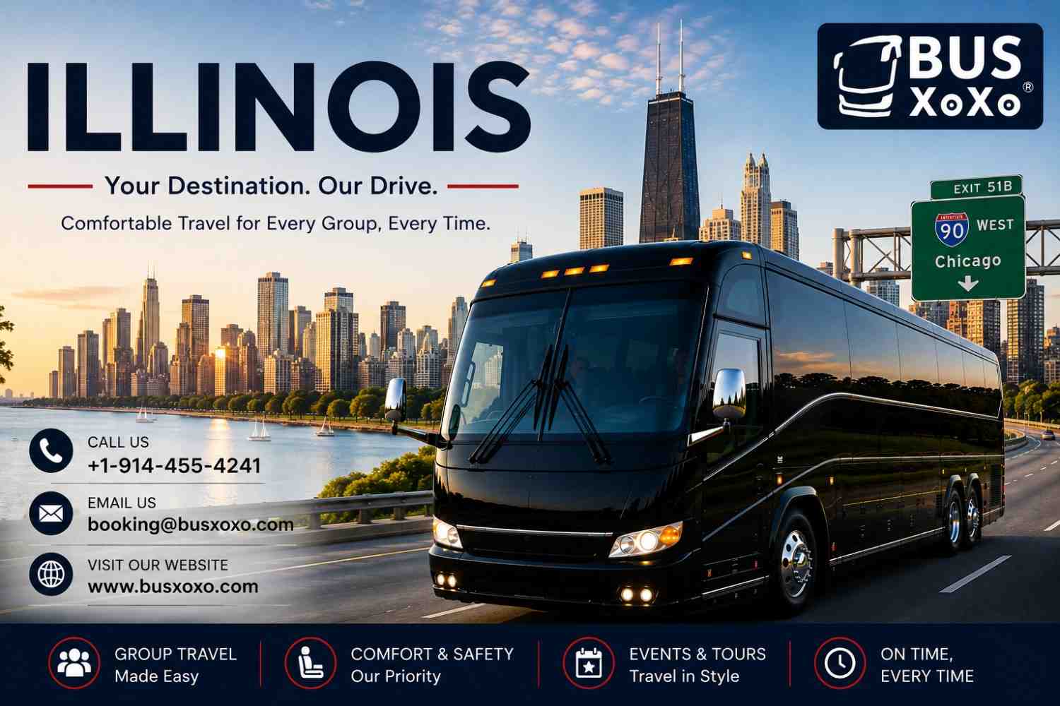  Choose an Illinois Charter Bus Company for Group Travel  | Busxoxo