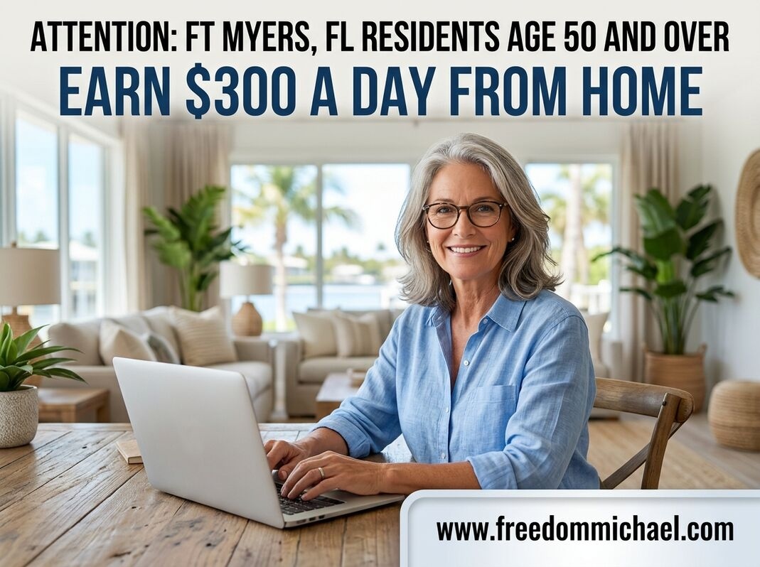  Attention: Ft Myers, FL Residents Age 50 and Over — Interested in Earning Extra Income Online?