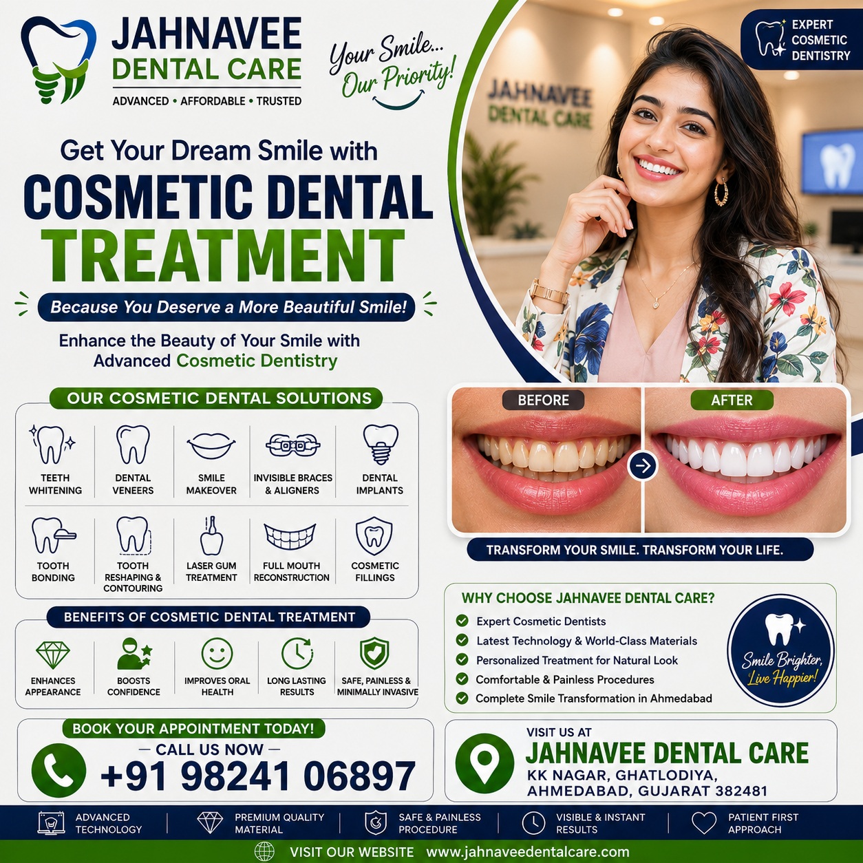  Cosmetic Dental Treatment in Ahmadabad | Jahnavee Dental Care