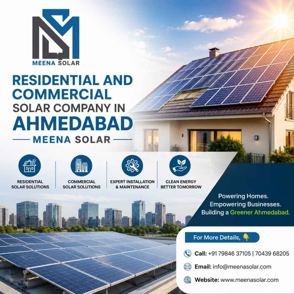 Residential and Commercial Solar Company in Ahmedabad - Meena Solar