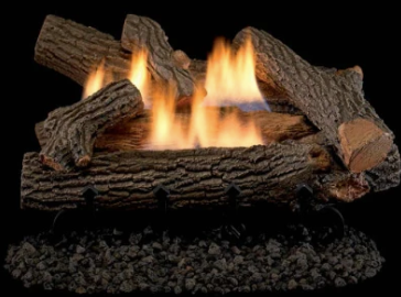  Buy 18" Concrete Crescent Hill Vent Free Gas Log Set with Dual Yellow Flame Burner