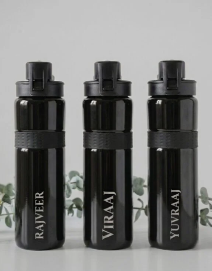  Order Customised Midnight Steel Sipper Bottle - 850 ml from Ink N Bow