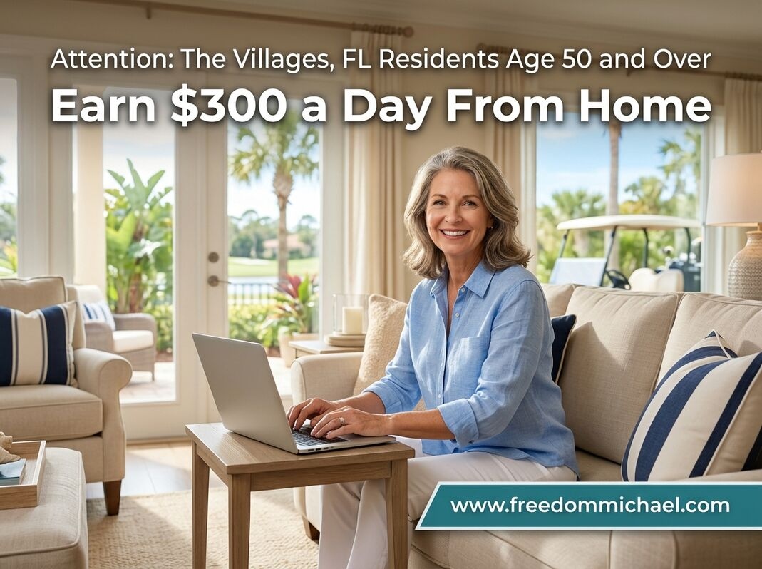  Attention: The Villages, FL Residents Age 50 and Over — Interested in Earning Extra Income Online?