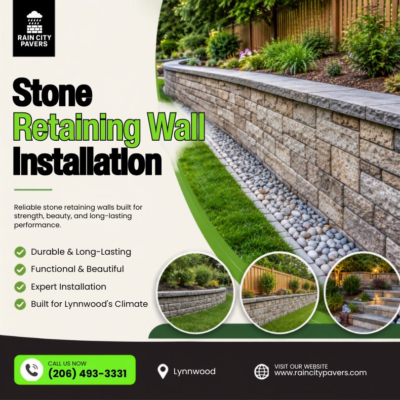  Stone Retaining Wall Installation in Lynnwood