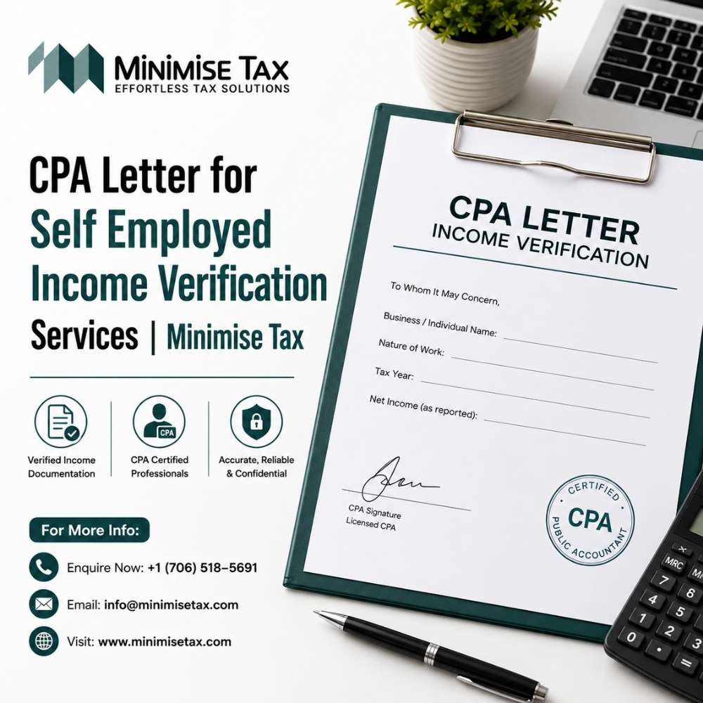  CPA Letter for Self Employed Income Verification Services | Minimise Tax