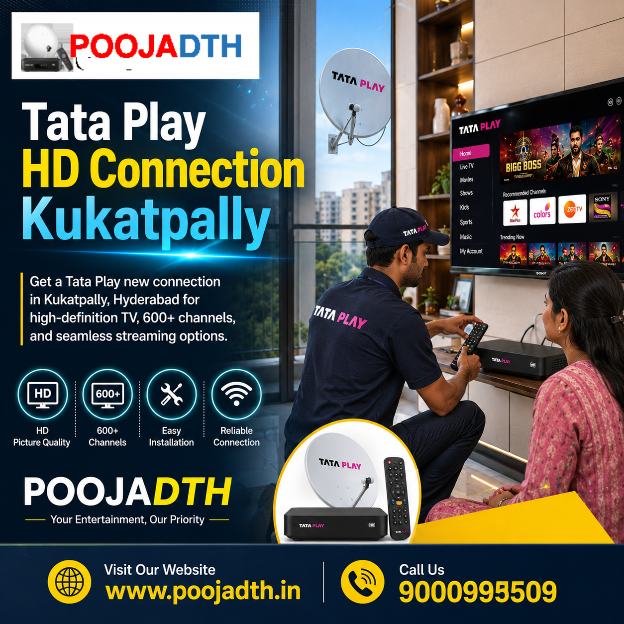  Tata Play HD Connection Kukatpally