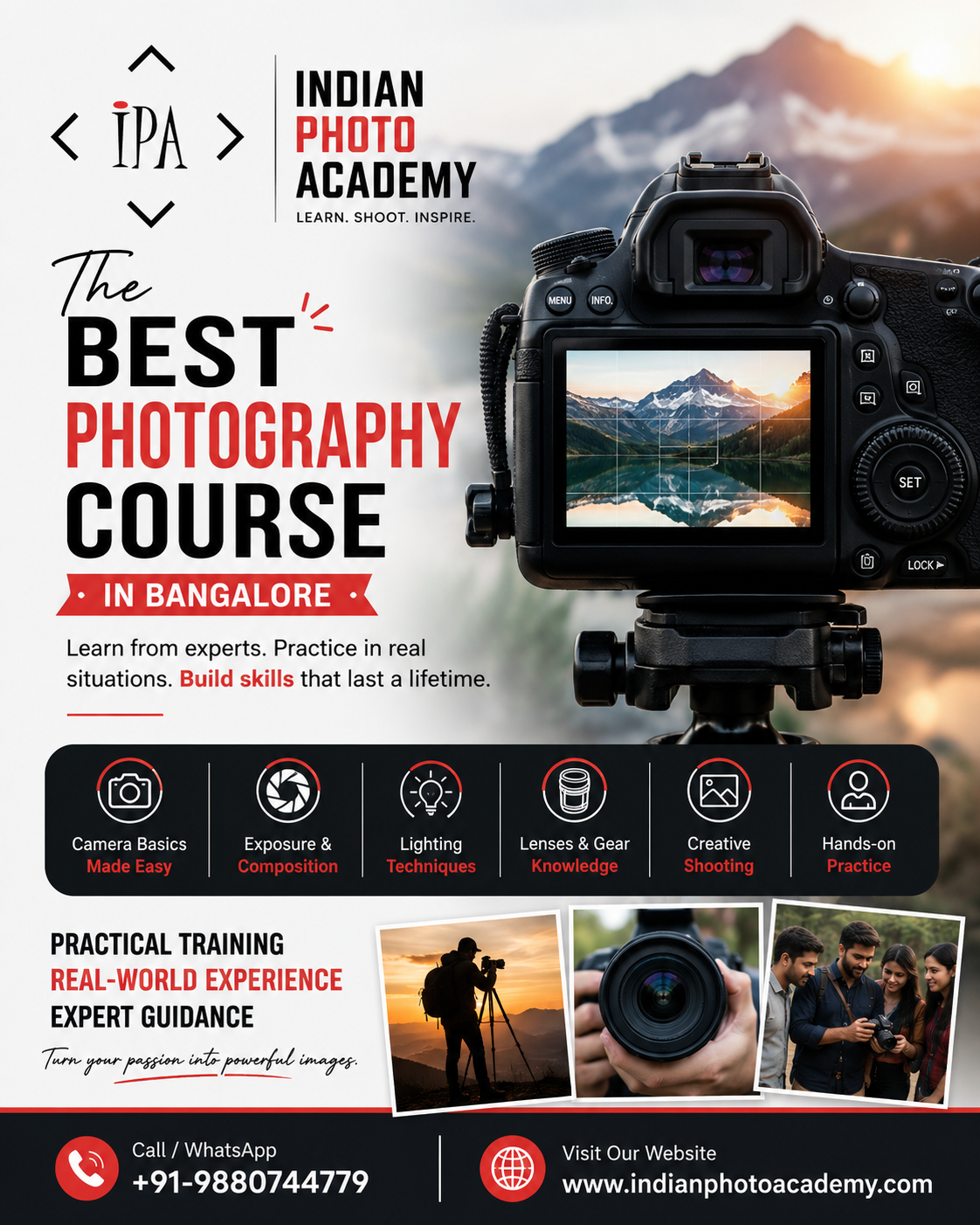  indianphotoacademy best photography course in Bangalore