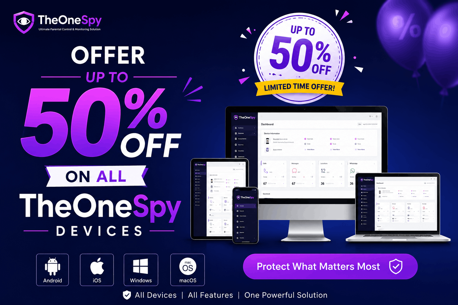  TheOneSpy Special Offer – 50% Discount