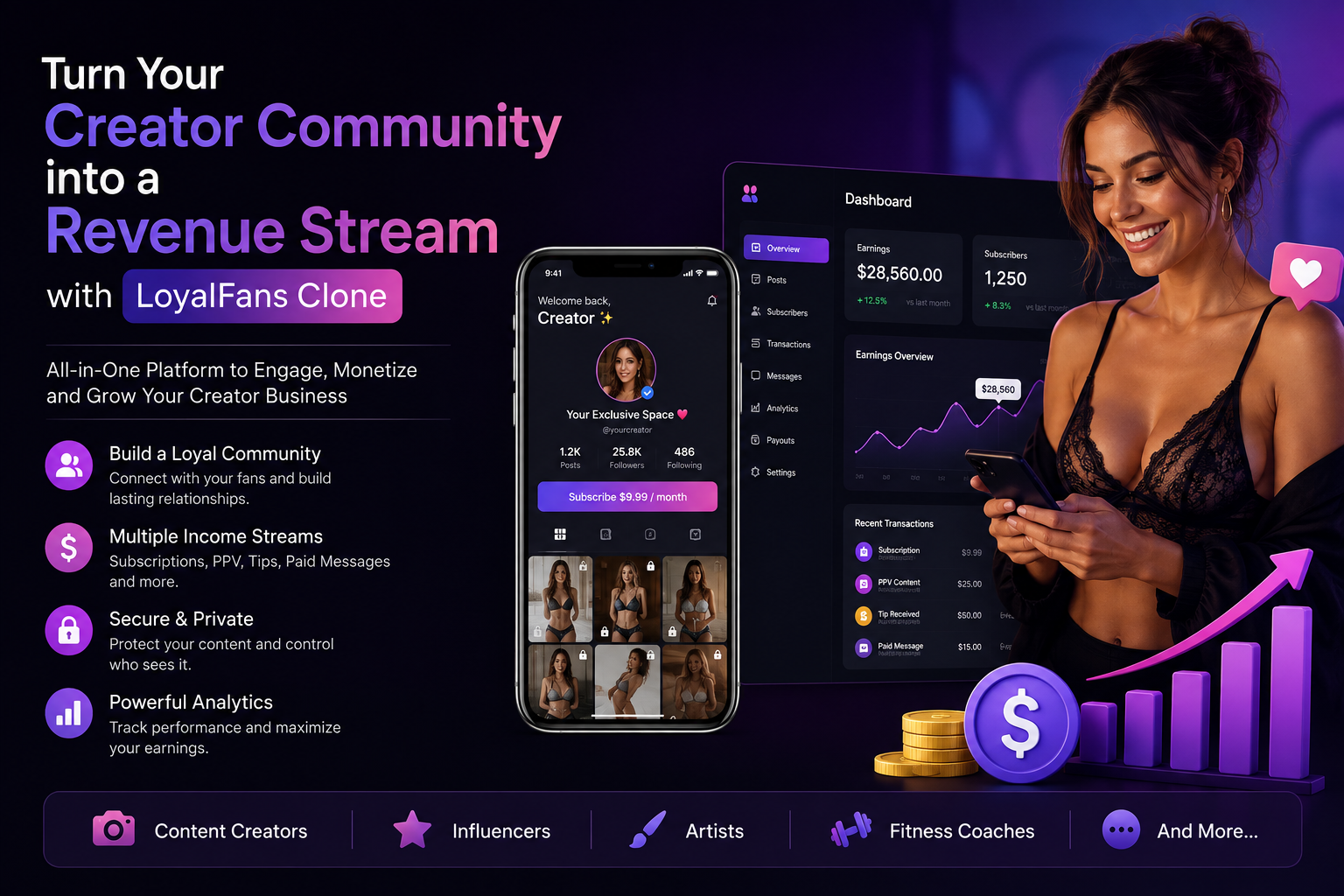  Turn Your Creator Community into a Revenue Stream with a LoyalFans Clone