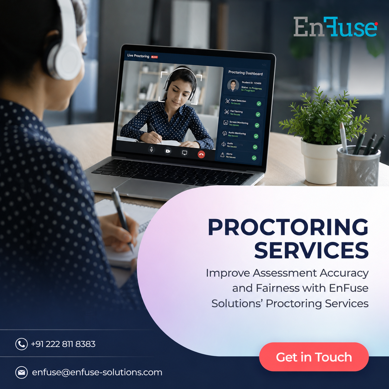  Improve Assessment Accuracy and Fairness with EnFuse Solutions’ Proctoring Services
