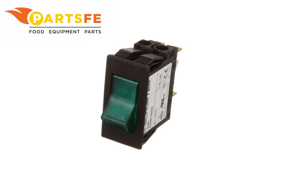  APW 1300220 Green Lighted Rocker Switch 4 Terminal 16A 240 VAC