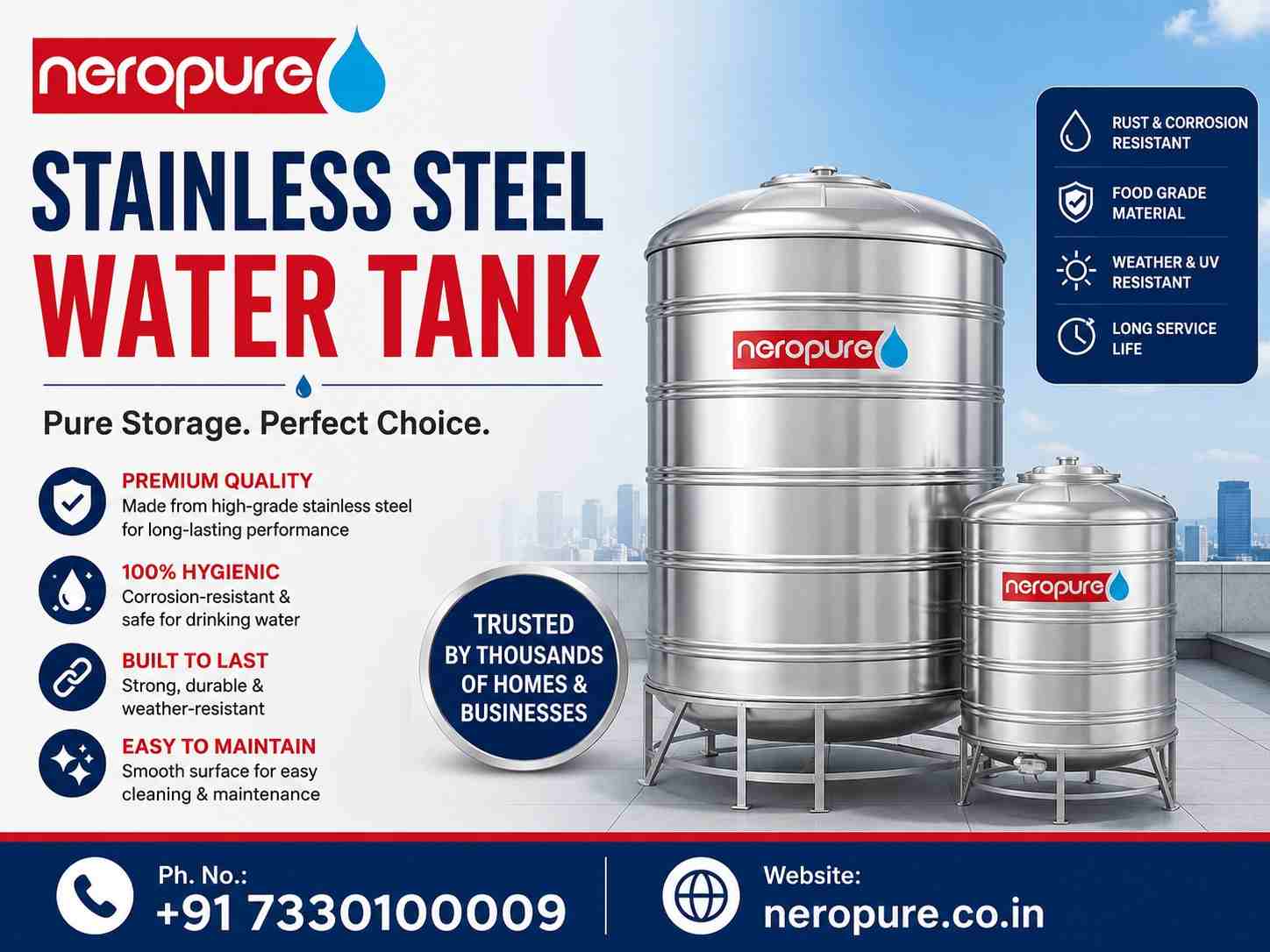  Stainless Steel Water Tank - Neropure