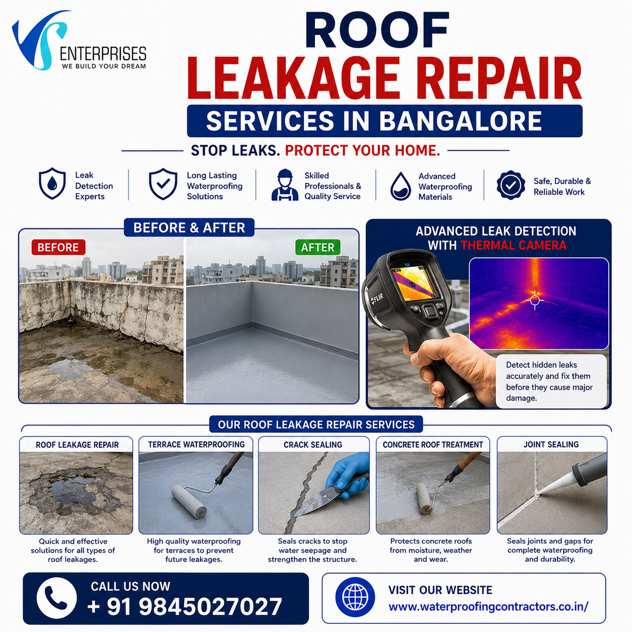 Roof Leakage Repair Services in Bangalore