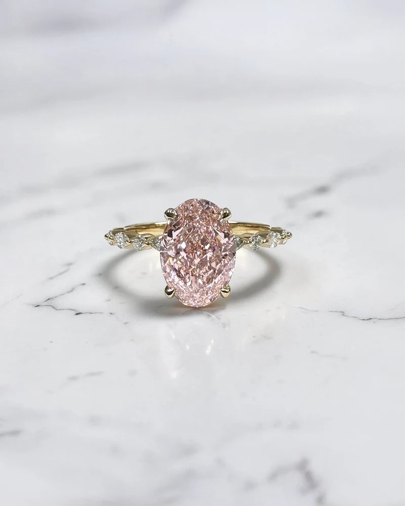  3ct Pink Oval Diamond  Exquisite Luxury & Timeless Elegance