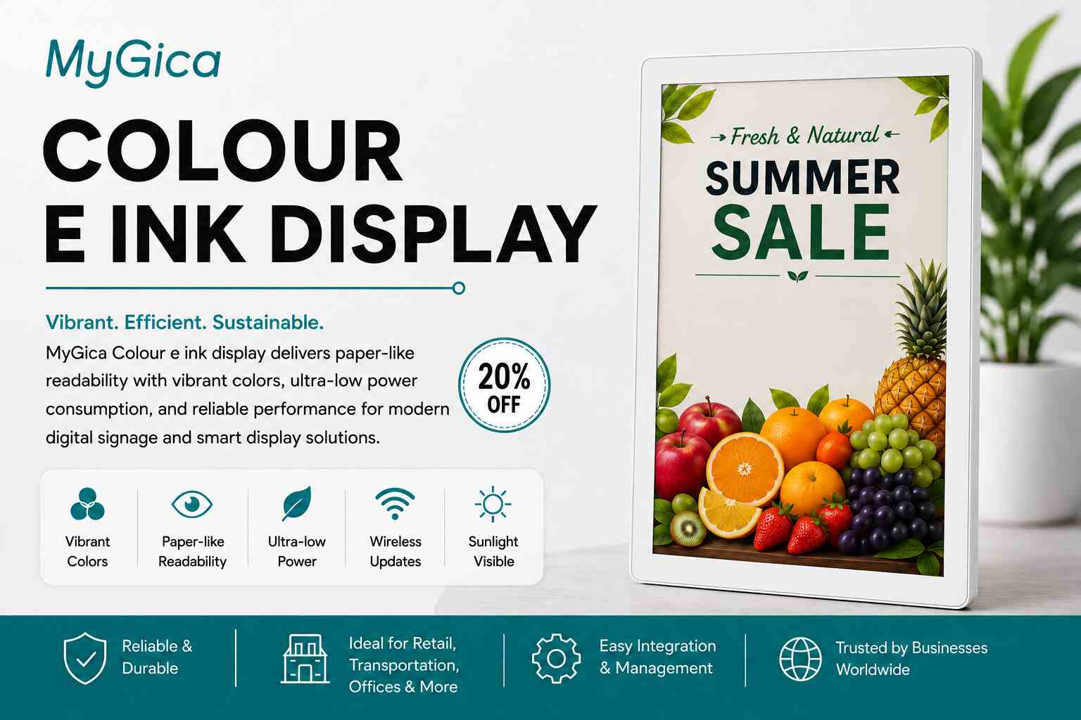  Color E-Paper Displays | E Ink Spectra 6 Signage Solutions - MyGica