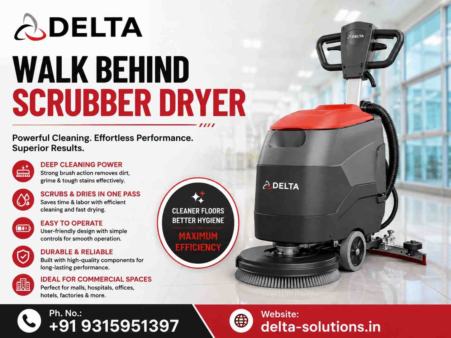 Walk Behind Scrubber Dryer - Delta Solutions