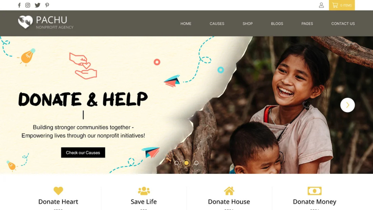  Pachu Charity Template for Nonprofit Organizations | PTI WebTech