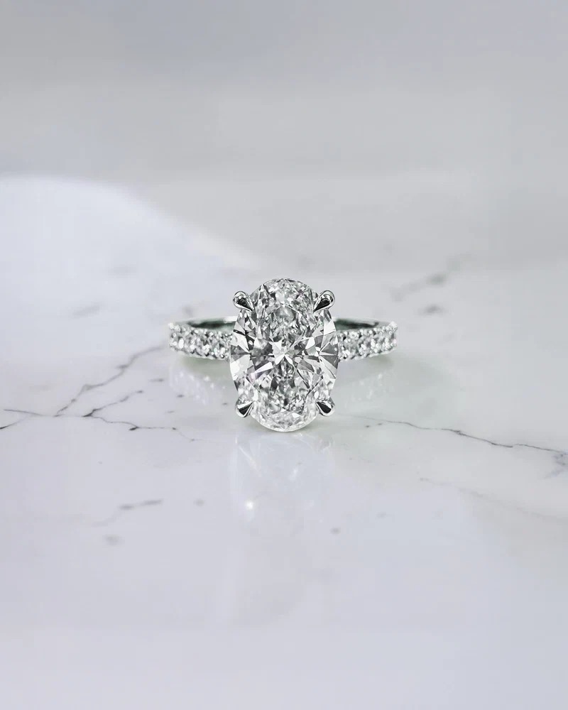  2ct Oval Cathedral Diamond  Timeless Luxury & Refined Brilliance