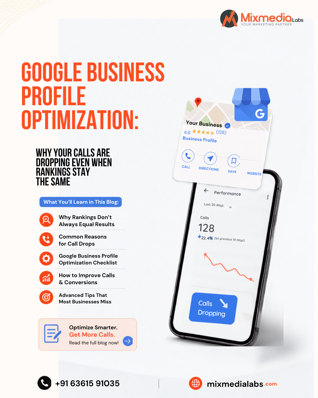  Google Business Profile Optimization: Why Calls Drop | Mixmedia Labs