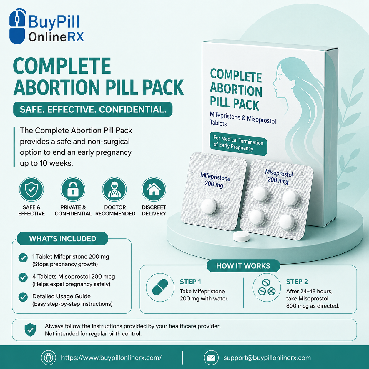  Mifepristone & Misoprostol Medical Abortion Pack | Online Credit Card Payment | buypillsonlinerx