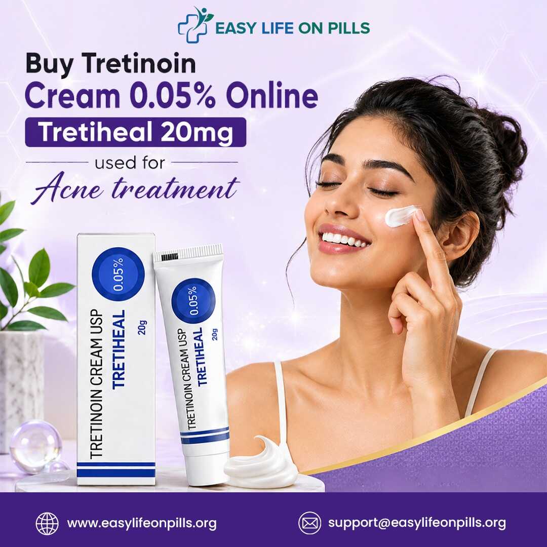  Buy Tretinoin Cream 0.05% Online - Tretiheal 20mg used for Acne treatment