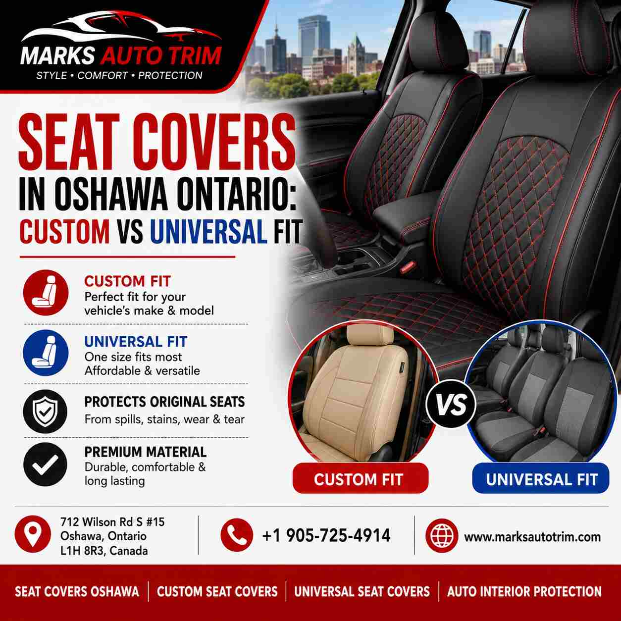  Seat Covers in Oshawa Ontario: Custom vs Universal Fit