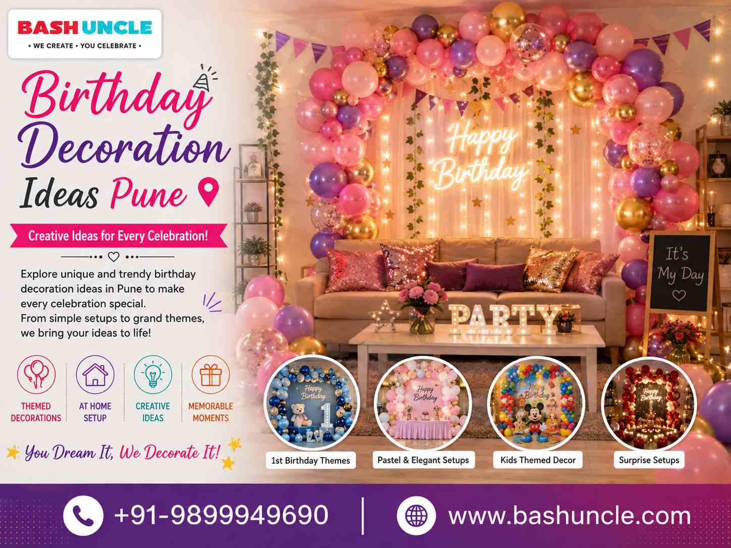  Birthday Decoration Ideas Pune | Stylish Party Setup