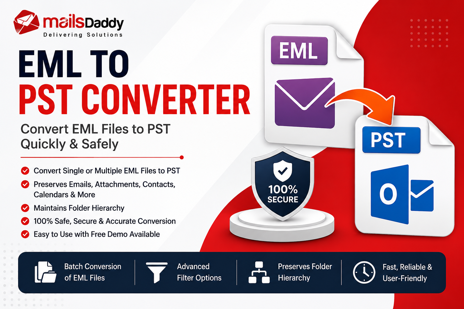  Convert EML Files to Outlook PST with MailsDaddy EML to PST Converter