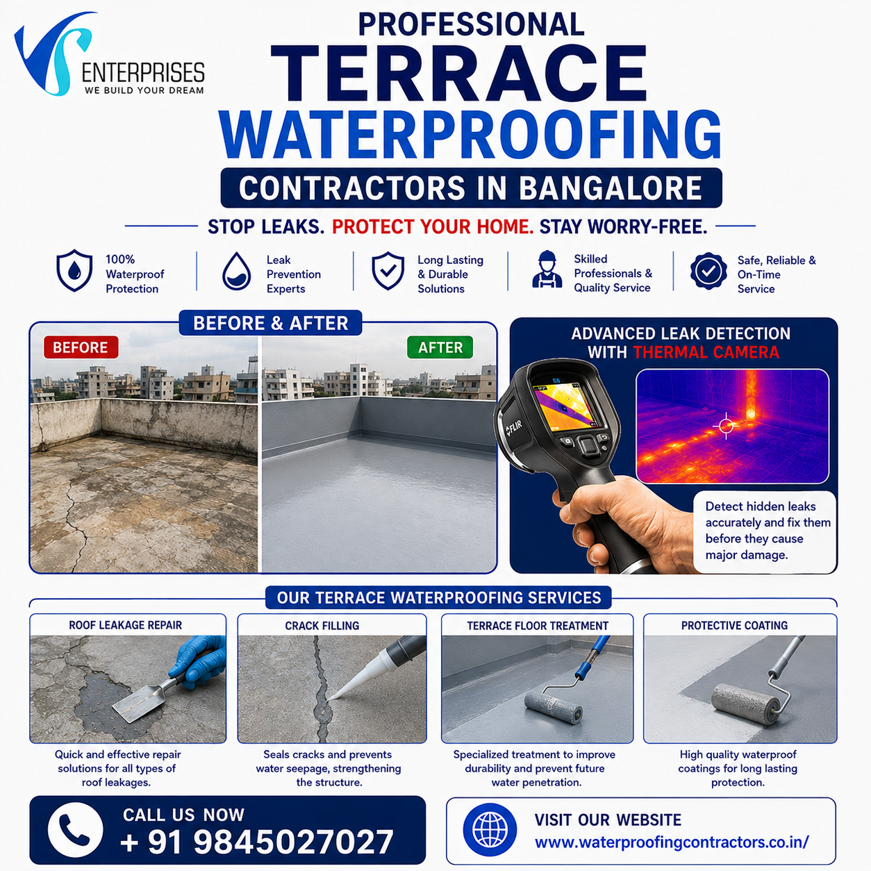  Professional Terrace Waterproofing Contractors in Bangalore