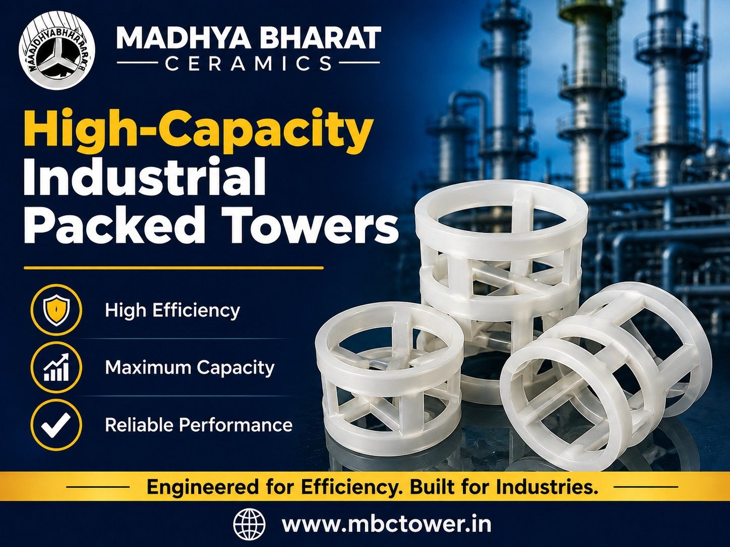  PP Pall Rings Manufacturer for High-Capacity Packed Towers in India