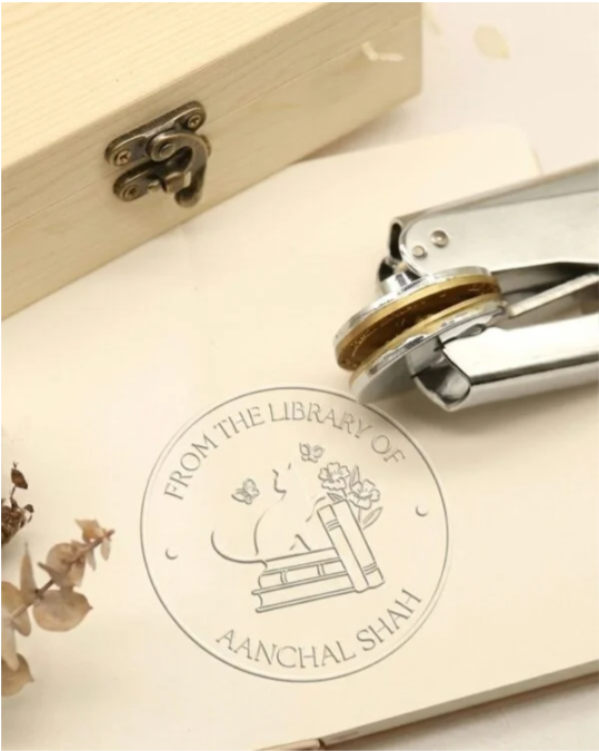  Order Cat Signature Paper Embosser, Personalized 40mm Stamp by Ink N Bow