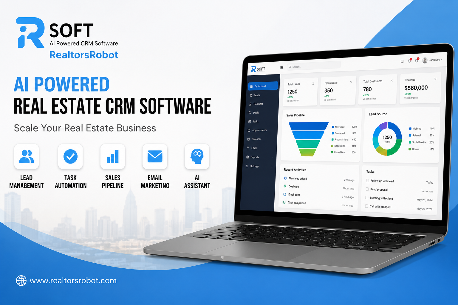  AI Powered Real Estate CRM Software |RSoft RealtorsRobot