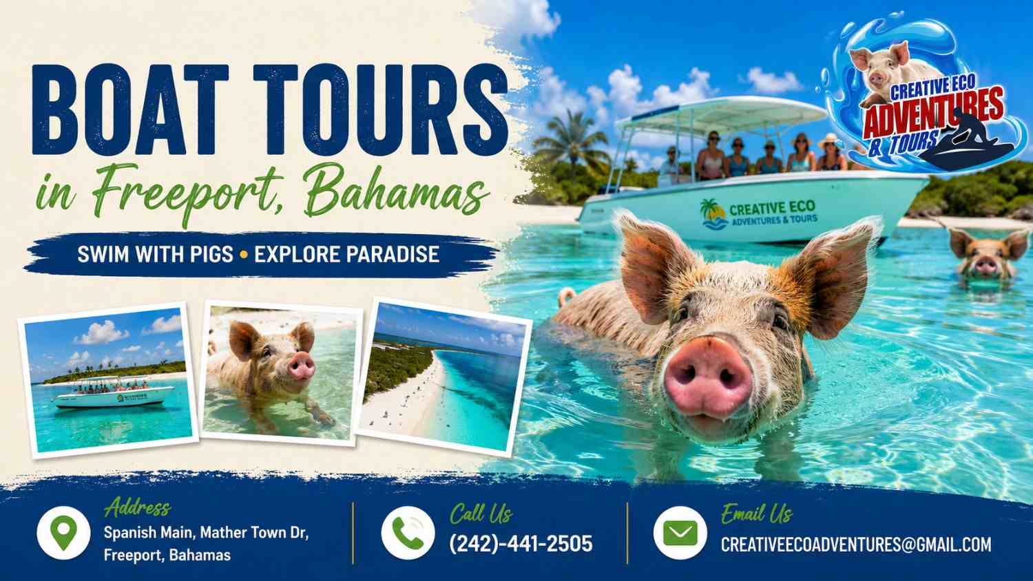  Explore the Coast Boat Tour in Freeport, Bahamas